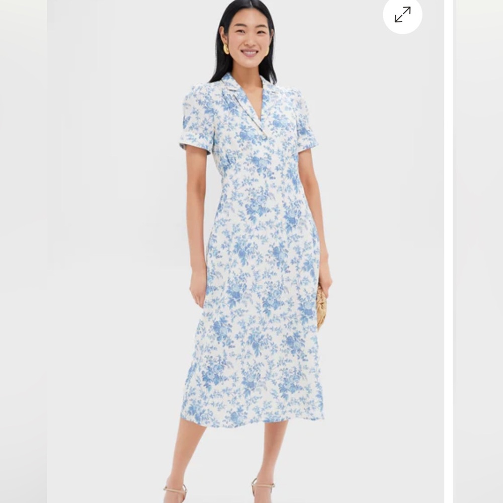 NWT Tuckernuck Forget Me Not Floral Cotton Linen Bellamy Dress Size S